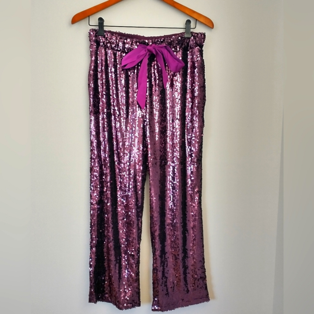 LISTICLE Purple Sequin Pants